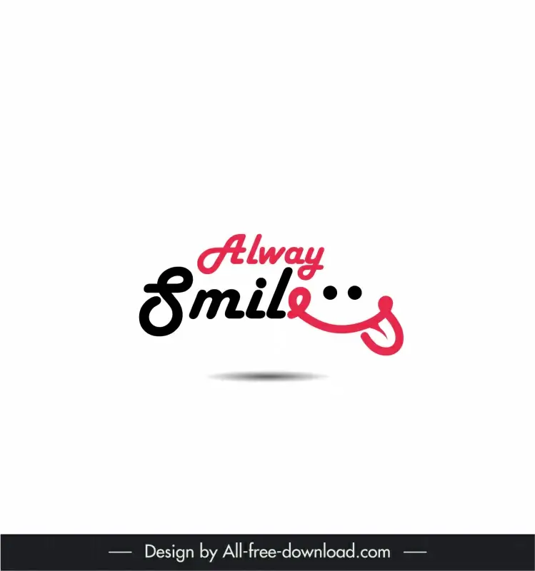 logo alway smile template cute handdrawn face stylized texts outline 