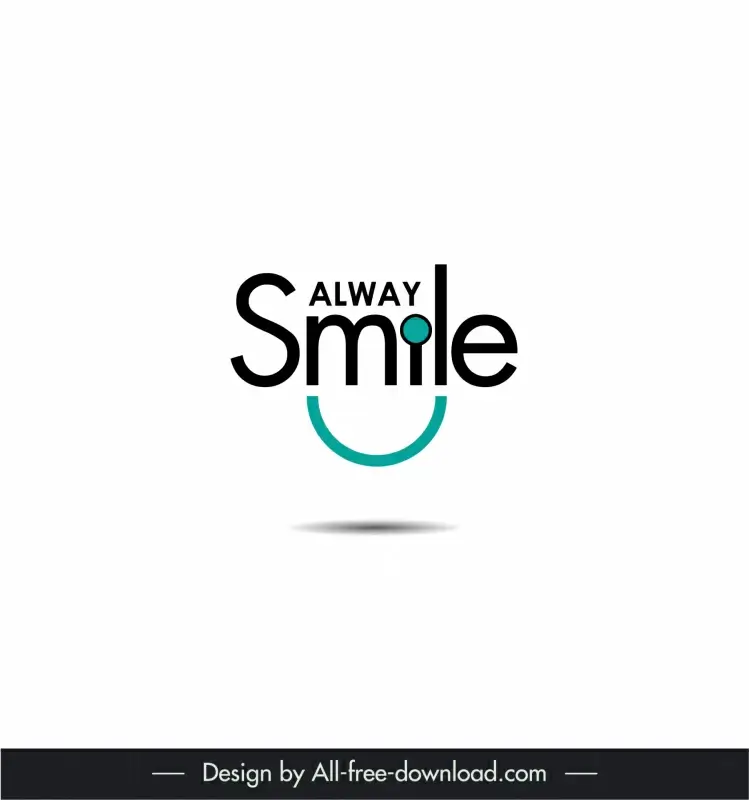 logo alway smile template cute modern stylized text smiley design 