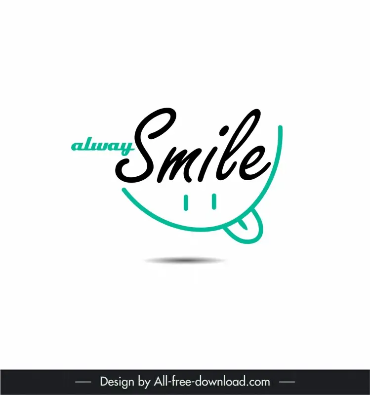 logo alway smile template funny handdrawn face sketch