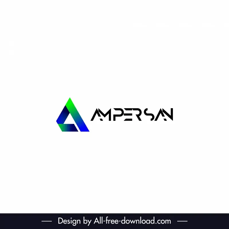 logo ampersan template 3d stylized text calligraphy decor