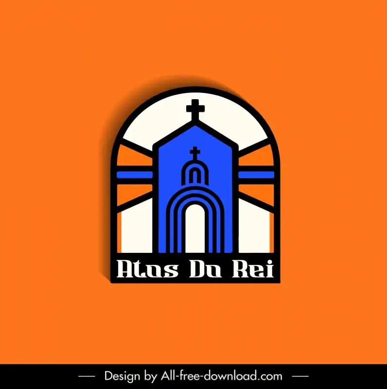 logo atos do rei church elements flat classic symmetrical rounded shape
