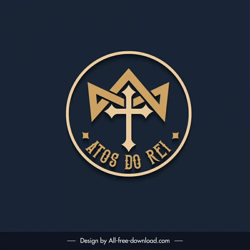 logo atos do rei cross circle shape symmetric design