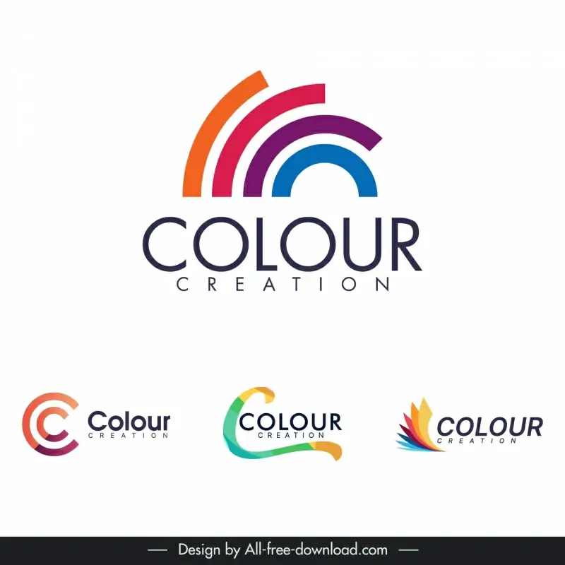 logo colour creation templates elegant curves texts