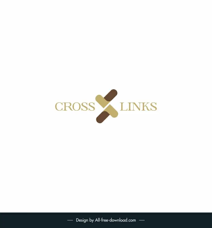 logo company crosslinks template modern flat symmetric stylized texts geometric decor