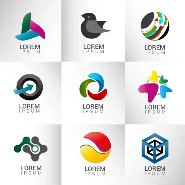 logo design elements illustration with abstract shapes