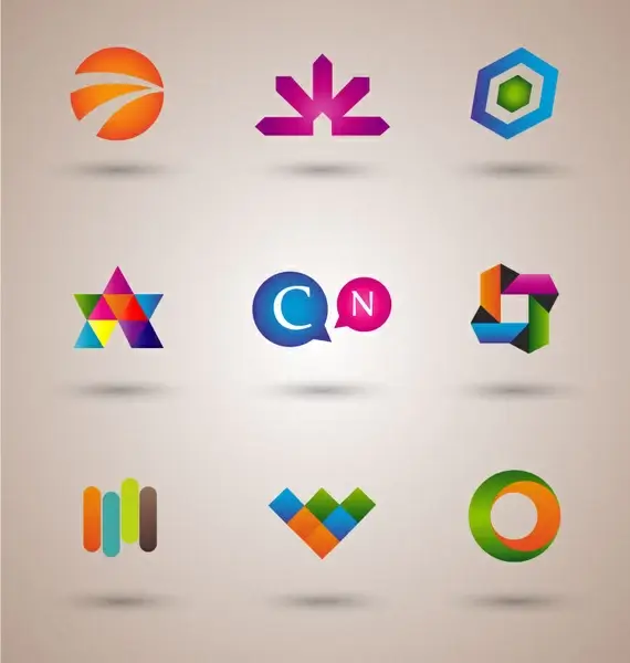 logo design elements illustration with colorful style
