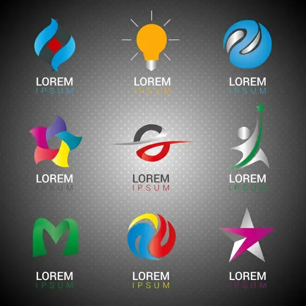 logo design elements in abstract icons illustration