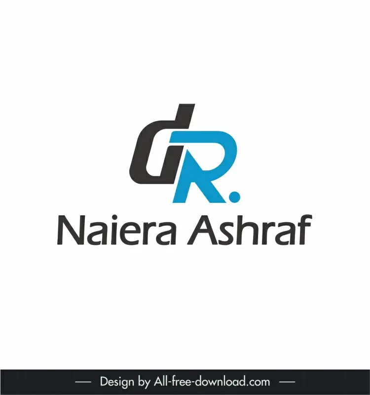 logo dr naiera ashraf template elegant flat texts decor