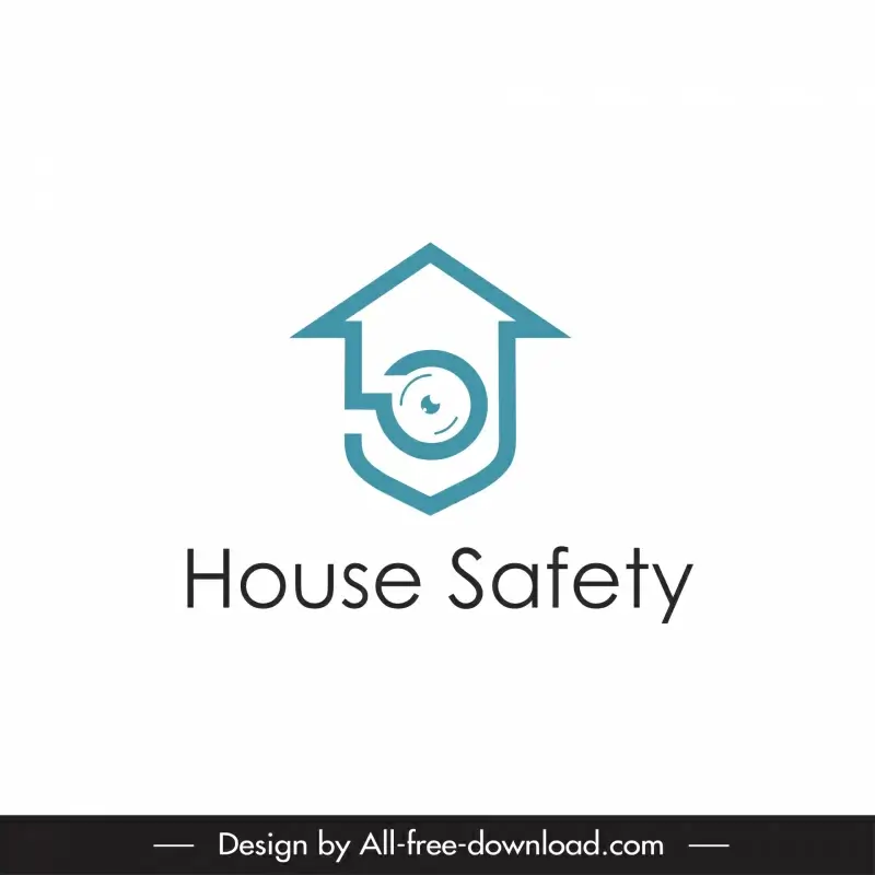 logo house safety template flat house arrow circle shape 