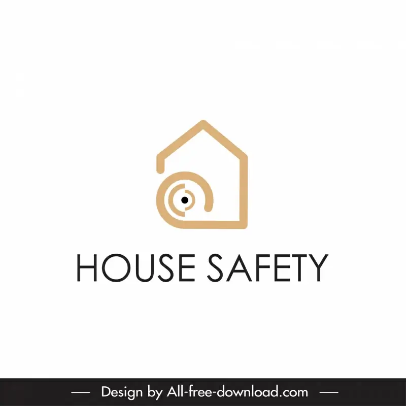 logo house safety template geometric design flat simple