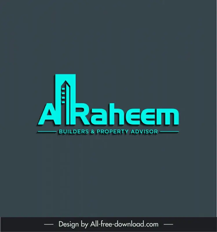 logo real estate al raheem template flat texts building sketch