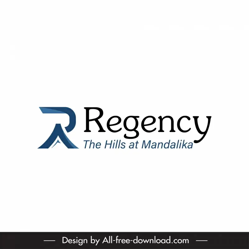 logo regency the hills at mandalikan logotype elegant flat texts stylization  