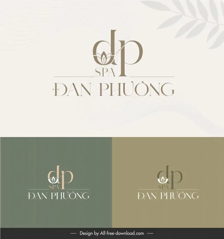 logo spa an phng template elegant flat leaf stylized text