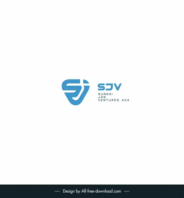 logo sungai jan ventures aka service and maintenance contractor and construction machineries rental and supply template flat simple geometric design