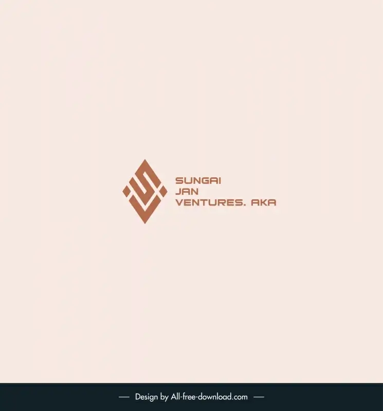 logo sungai jan ventures aka service and maintenance contractor and construction machineries rental and supply template flat symmetric geometry shape