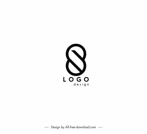 logo template abstract shape flat black white design
