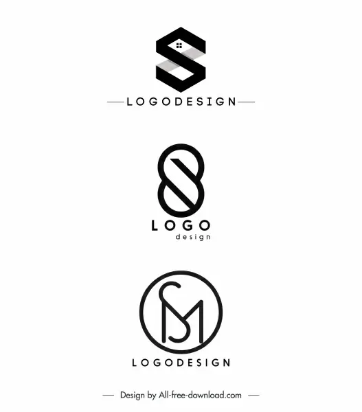 logo templates black white flat shapes