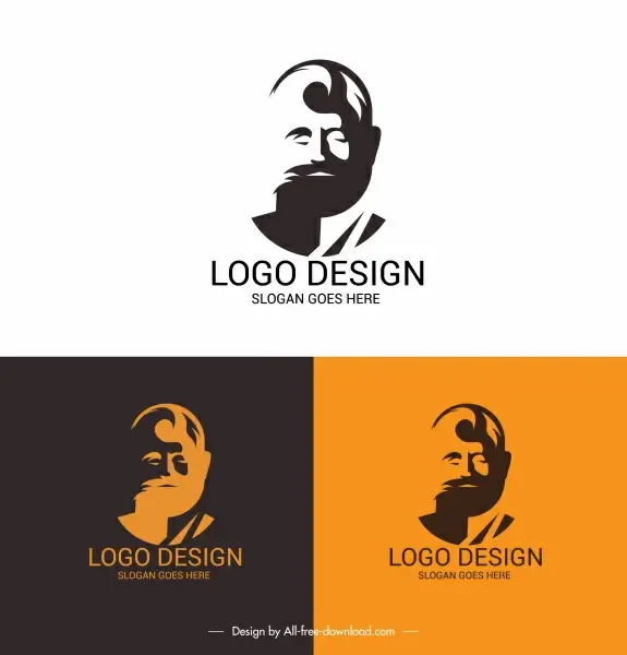 logotype template man face sketch silhouette design 