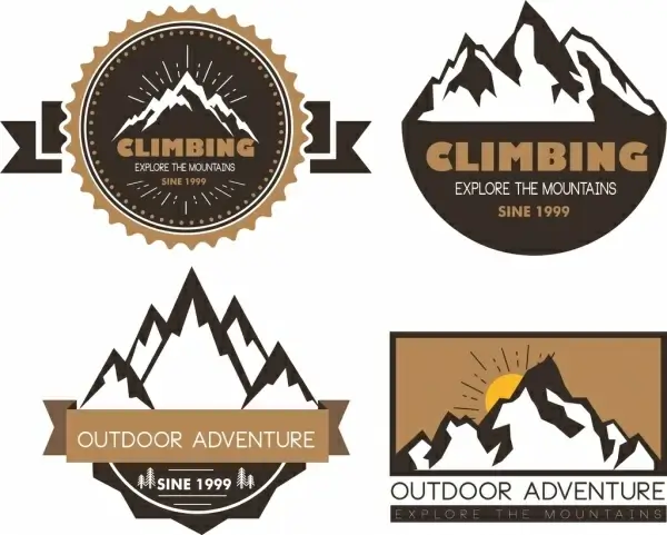 logotypes collection mountain icon various design