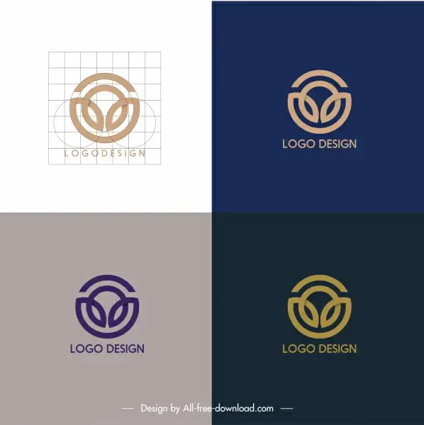 logotypes templates flat symmetric swired circle shape