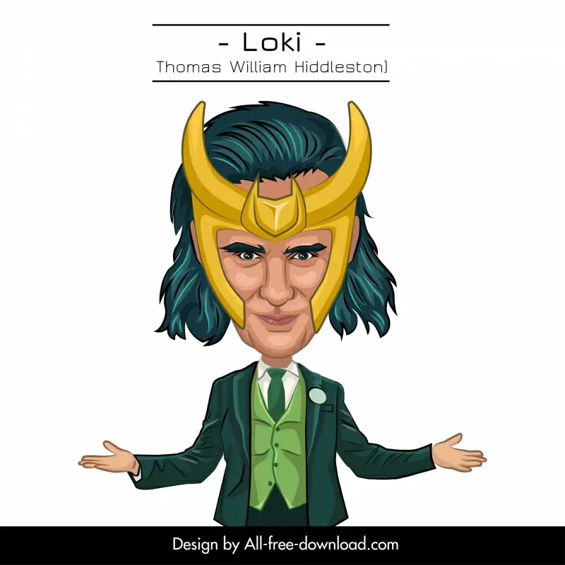 loki thomas william hiddleston actor icon cartoon character outline 