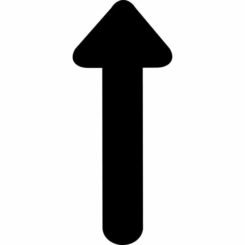 long arrow alt up flat black icon