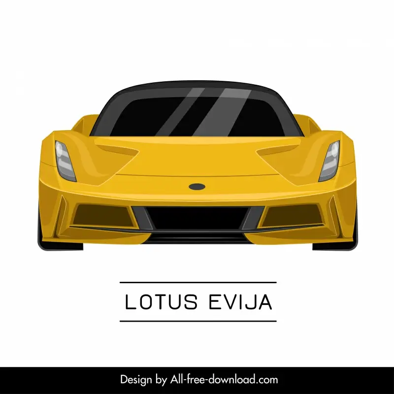 lotus evija car advertising template modern symmetric front view design 