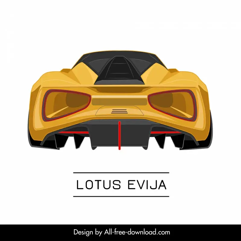 lotus evija car model icon elegant symmetric back view design 