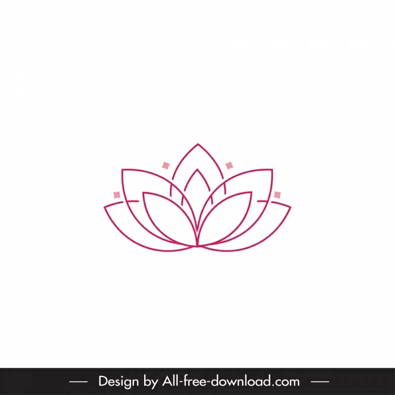 lotus  logotype flat pink symmetrical outline