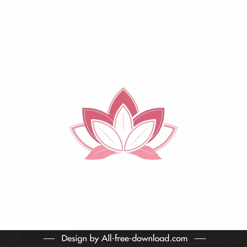 lotus sign icon flat symmetrical outline