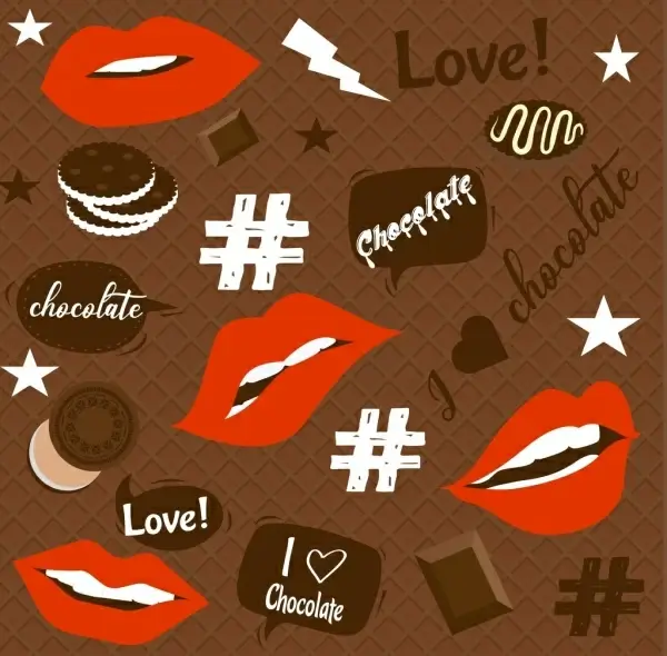 love background chocolate backdrop lips signs decoration