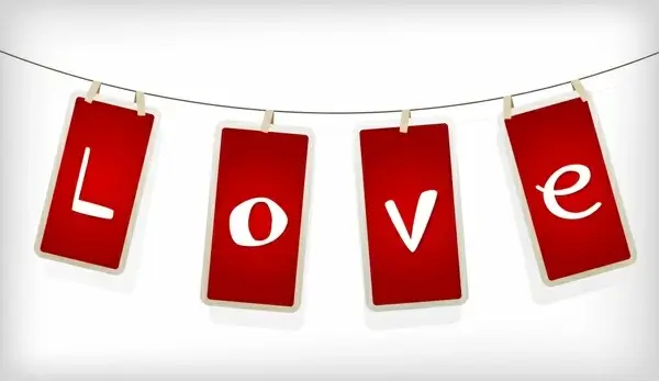 love background hanging text tags decor