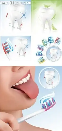dental design elements tooth brush icons vivid design