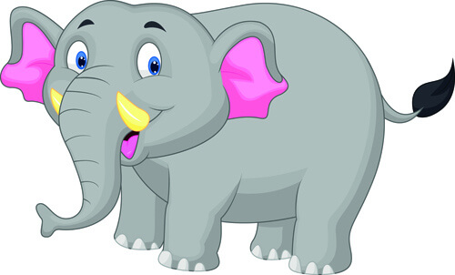 lovely cartoon elephant vector