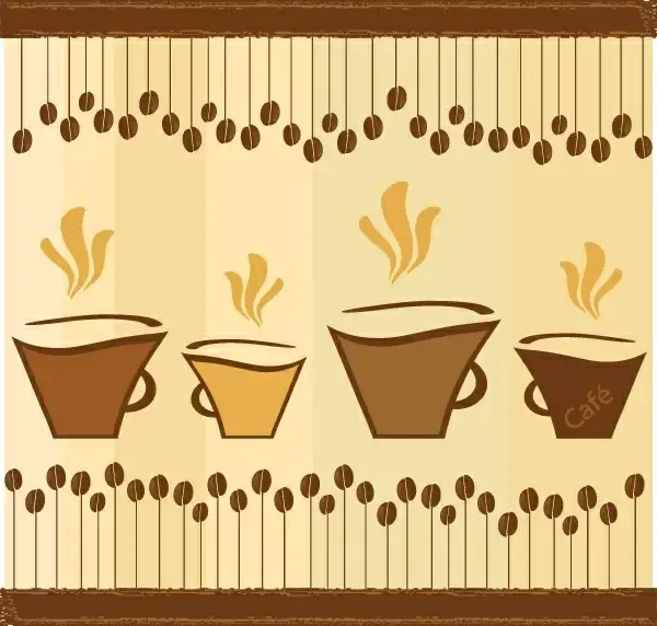 lovely coffee theme vector 2