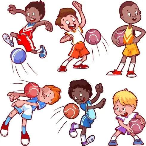 lovely kids children cartoon graphics vector set