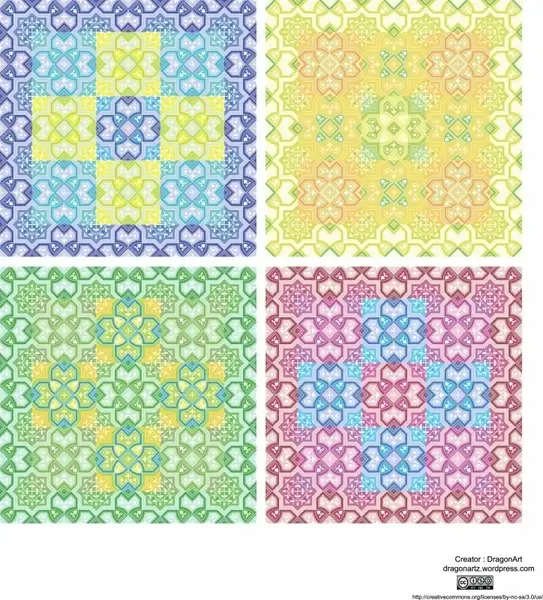 flower pattern templates colorful flat symmetrical decor