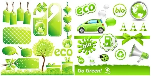 lowcarbon green theme icon vector