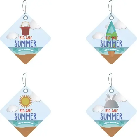 lozenge summer sale tags vector set