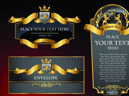 luxurious black and gold labels vector