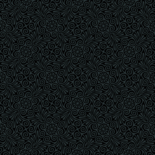 luxurious black damask patterns vector
