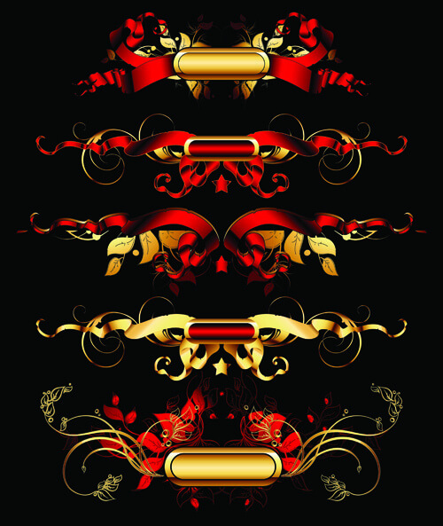 luxurious gold design elements vector labels
