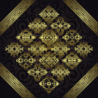 luxurious golden vintage patterns background