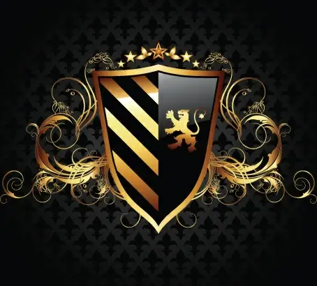luxurious of heraldic shield design vector