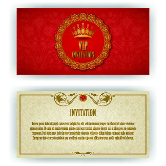 luxurious vip invitation cards vector