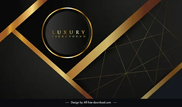 luxury background template black golden geometric decor