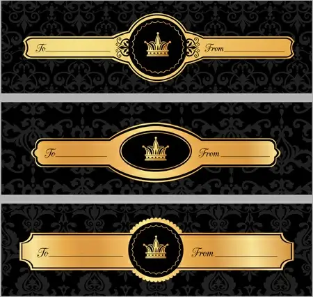 luxury crown banners vector