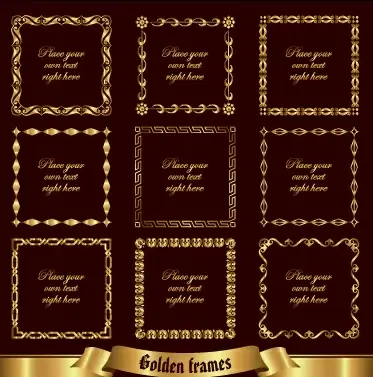 luxury golden frames vector