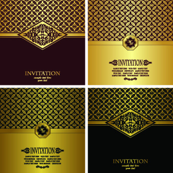 luxury golden invitation cards background