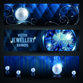 luxury jewellery banners design vector